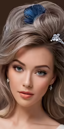 a girl with very short blonde hair wearing white