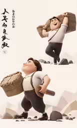this is a picture of an animated character that is carrying a large sack