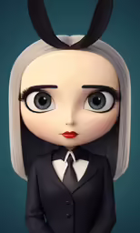 a cartoon girl with large hair and big eyes