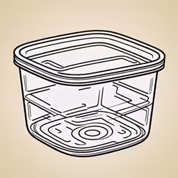 a black and white drawing of a container
