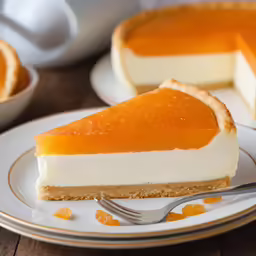 two slices of cheesecake on a plate with a fork