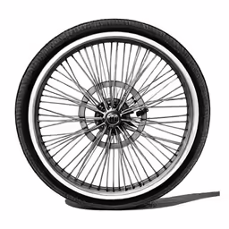 an old bicycle tire and spokes
