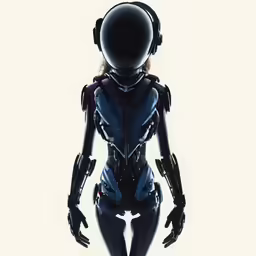a 3d woman with black makeup in a black dress