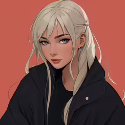 a woman with blonde hair and blue eyes