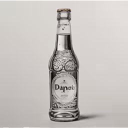 a glass bottle with a label on it
