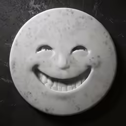 a smiley face plaque on the wall