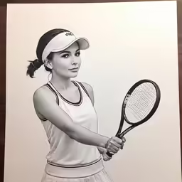 a woman that is standing in front of a drawing