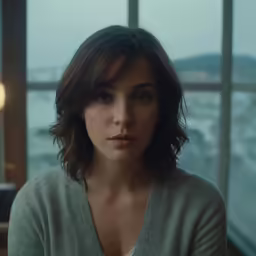 an image of a woman sitting at a window