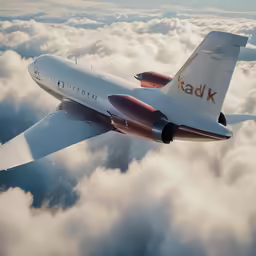 a large plane flying above the clouds