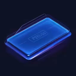 a glowing container on the side in blue