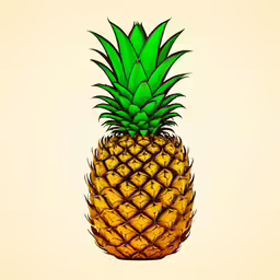 a drawing of a pineapple on a cream colored background