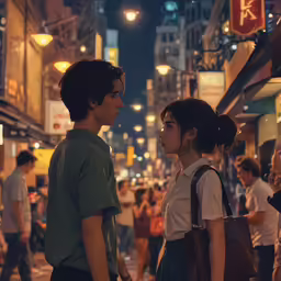 people in the street stand at an intersection