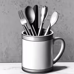 a set of utensils and spoons are sticking out of a cup