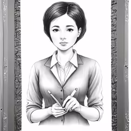 this is an artistic pencil drawing of a woman
