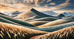 a large number of mountain peaks in the distance