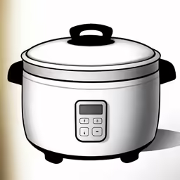 a white crock pot with an electronic lid
