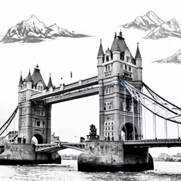 the picture shows a large suspension bridge in london