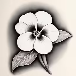 a flower with two leaves on it