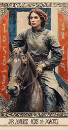 a vintage photo of a person wearing armor on a horse