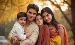 a couple with their two children pose for a picture