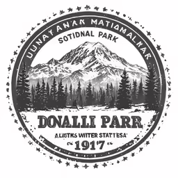 a black and white logo with trees