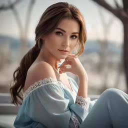beautiful young woman posing for a studio portrait