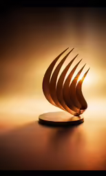 a wooden sail boat on a base with light coming through it
