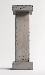 this is a concrete column in a white background
