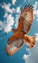 a bird with wings spread in the sky