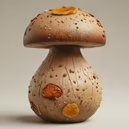 a mushroom that has been cut to look like something