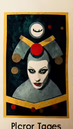 a painting with a clown as the face