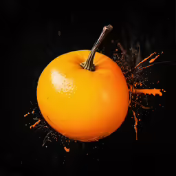a ripe orange with water droplets coming out of it
