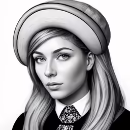 a 3d model wearing a hat and tie