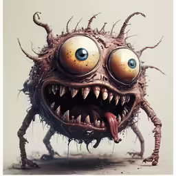 a drawing of an adorable creature with big eyes
