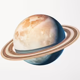 a space - themed image of saturn in four colors