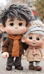 two small figurines that are made to look like children