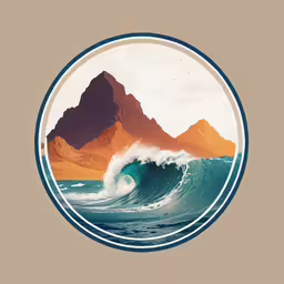 the wave was about to come in between the mountains,a picture of a mountain and wave in the ocean