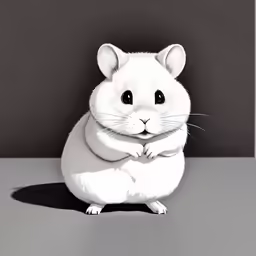 black and white image of a little hamster