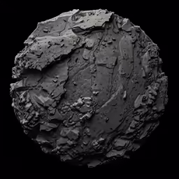 an object made of rock and concrete against a black background