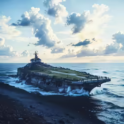 a boat in a body of water near the shoreline