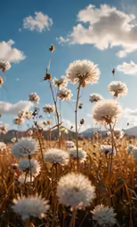 there are white flowers and other plants in the sun