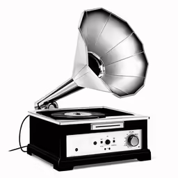 an old grampie and record player set to record