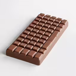 a chocolate keyboard is sitting on a table