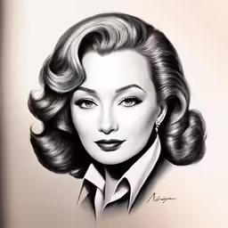 a drawing of a woman with long hair