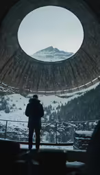 the people are watching the snow go by