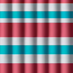 this is a photo of a shower curtain made out of red and teal stripes