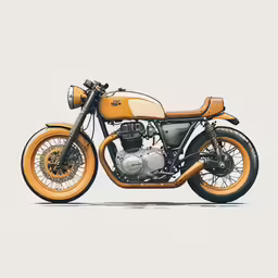 a drawing of an orange and grey motorcycle