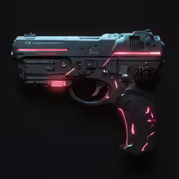 a dark colored gun on a black background