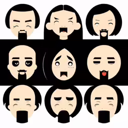 several types of avatars showing different facial expressions