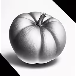 an apple on the edge of a black and white photo